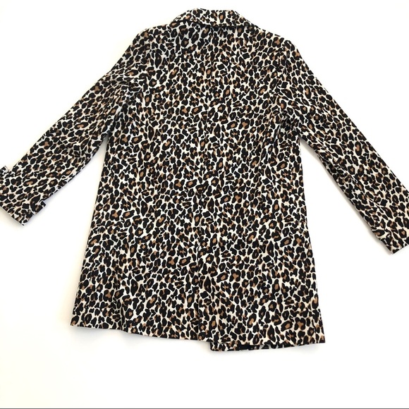 Y2K Forever 21 Cotton Leopard Print Trench Size Small - Picture 2 of 6